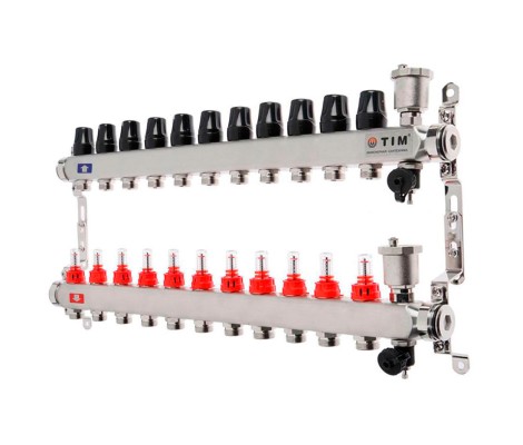 Коллектор с расходомерами без кранов нерж 1 Коллектор с расходомерами без кранов нерж 1