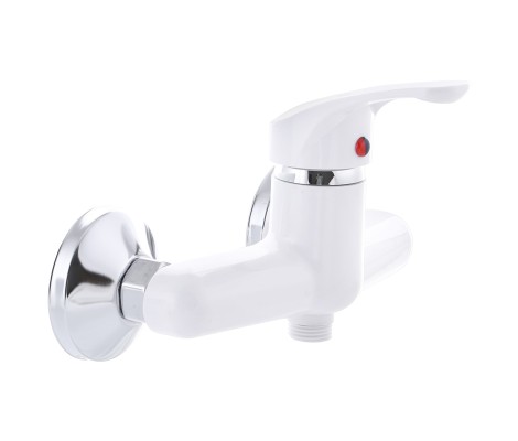 Смеситель для ванны Afina-003 SET белый со шлангом, лейкой и кронштейном Plamix 