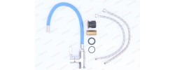 Смеситель для кухни LR4898-6 c силиконовым изливом голубой Zerix