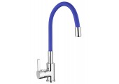 Смеситель для кухни LR4898-6 c силиконовым изливом голубой Zerix