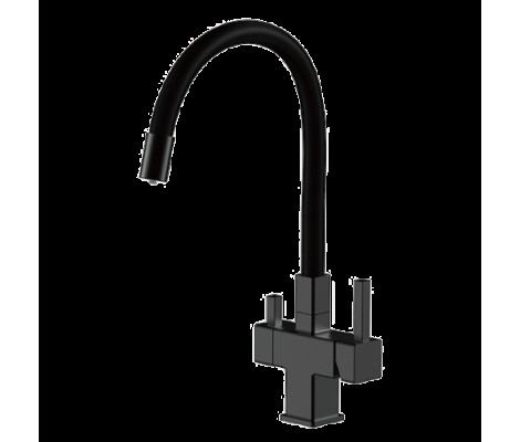 Смеситель для кухни G4395-36 черный гибкий излив Ø35, на шпильке, с подключением фильтра Gappo Смеситель для кухни G4395-36 черный гибкий излив Ø35, на шпильке, с подключением фильтра Gappo