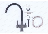 Смеситель для кухни G4395-36 черный гибкий излив Ø35, на шпильке, с подключением фильтра Gappo Смеситель для кухни G4395-36 черный гибкий излив Ø35, на шпильке, с подключением фильтра Gappo