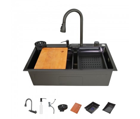 Мойка из нержавеющей стали, черный рифленый KS754508 Dikalan