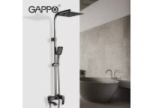 Душевая система G2407-9, лейка 1 реж., тропический душ 300х300мм, латунь/оружейная сталь Gappo Душевая система G2407-9, лейка 1 реж., тропический душ 300х300мм, латунь/оружейная сталь Gappo