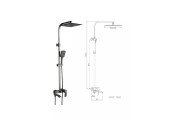 Душевая система G2407-9, лейка 1 реж., тропический душ 300х300мм, латунь/оружейная сталь Gappo Душевая система G2407-9, лейка 1 реж., тропический душ 300х300мм, латунь/оружейная сталь Gappo