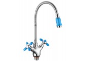 Смеситель для кухни LR84310В с гибким изливом голубой Zerix