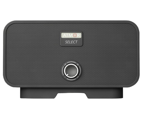 Проточник Atmor Select 5KW черный душ + кран Ariston
