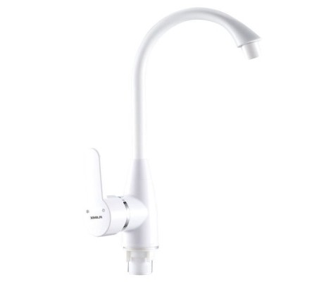 Смеситель для кухни Mario-11 W без подводки белый Plamix