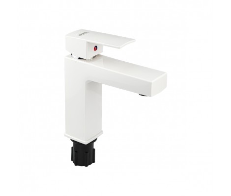 Смеситель д/умывальника BRIMIX 5973 шаровый, из АБС пластика (белый) квадратный корпус