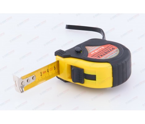 Рулетка 5м х19 мм обрезиненый корпус с двойной фиксацией Santool
