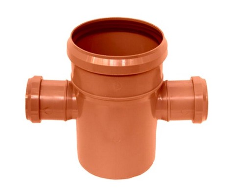 Крестовина канализационная 110/110/50/90° рыжая Flextron Крестовина канализационная 110/110/50/90° рыжая Flextron