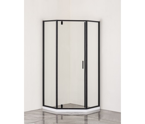 Душевое ограждение REDO RD-CT.100B Cloud - Black, 6мм стекло 100*100*195 трапеция