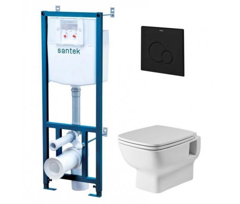 Инсталляция с унитазом НЕО rim кнопка черная, сиденье SC 1WH50.1.758 Santek