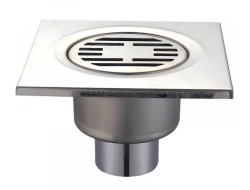 Душевой трап из нержавеющая стали Drain-03-15x15-180 прямой отвод 150x150мм Mixxus