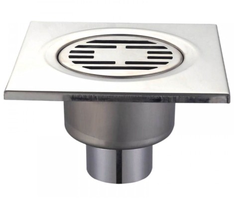 Душевой трап из нержавеющая стали Drain-03-15x15-180 прямой отвод 150x150мм Mixxus