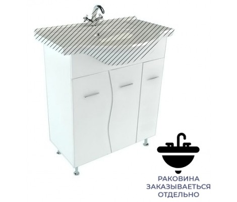 Тумба Токай 80 под умывальник Балтика 80 белый глянец Francesca