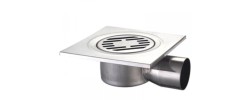 Душевой трап из нержавеющая стали Drain-04-15x15-90 угловой отвод 150x150мм Mixxus  
