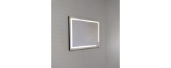 Зеркало 60*80 LED подсветкой 4000К 9,6 Вт/м с сенсенсорным выключателем, универсальными крепление 405 в черном алюминиевом профиле КЗСК