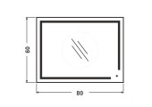 Зеркало 60*80 LED подсветкой 4000К 9,6 Вт/м с сенсенсорным выключателем, универсальными крепление 405 в черном алюминиевом профиле КЗСК