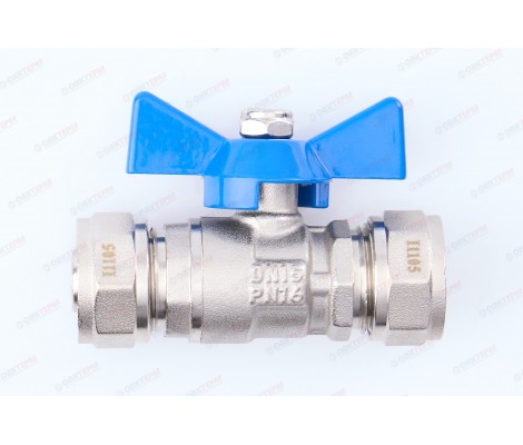 Кран шаровый  TIM / FRAP под обжим  16 бабочка