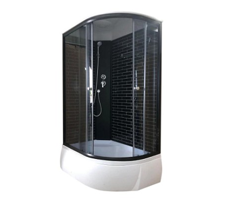Душевая кабина 24К L 120*80*215 черная, высокий поддон Дана
