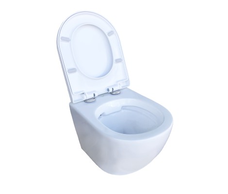 Унитаз подвесной К49, безободковый, сиденье, крепление Eva Gold