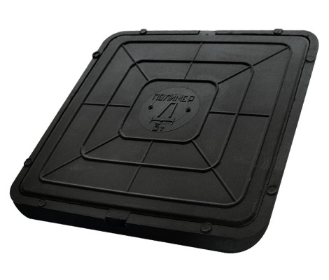 Люк канализационный тяжелый 3 т квадратный средний сертифицированный черный Новая Эра