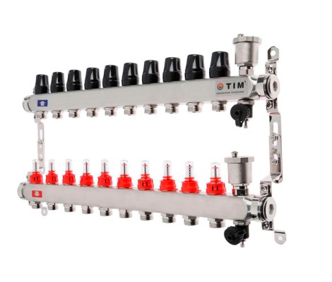 Коллектор с расходомерами без кранов нерж 1 Коллектор с расходомерами без кранов нерж 1