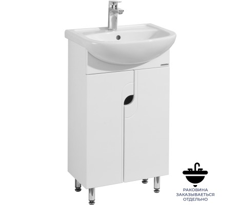 Тумба напольная 50, Панда 50 Белый под умывальник Смайл 50 Aquaton