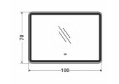 Зеркало 70*100 LED подс.6000К 9,6 Вт/м с двойным сенс.выкл КЗСК Зеркало 70*100 LED подс.6000К 9,6 Вт/м с двойным сенс.выкл КЗСК