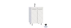 Тумба напольная 60 Техно белый глянец под умывальник Тигода 60 Franceska