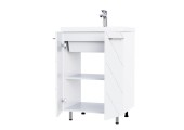 Тумба напольная 60 Техно белый глянец под умывальник Тигода 60 Franceska