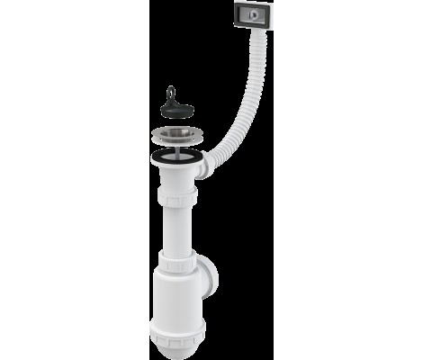 Сифон для мойки с нержавеющей решёткой d70 и гофропереливом d50/40 ALKAPLAST