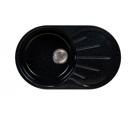 Мойка керамогранитная S-24 овальная черная глянец Simgran