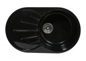 Мойка керамогранитная S-24 овальная черная глянец Simgran