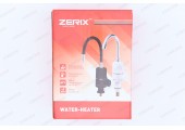 Водонагреватель 3 kW на мойку ZERIX ELW06-F-B BLACK  /силикон излив (12шт/ящ)