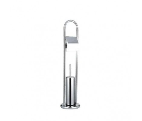 Ёршик с бумагодержателем напольный LR903 из нержавеющей стали Zerix