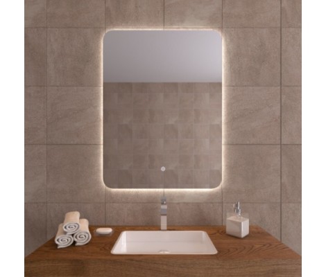 Зеркало  800х600 Kvint с LED подсветкой и сенсорным выкл.Кайман Glassiko