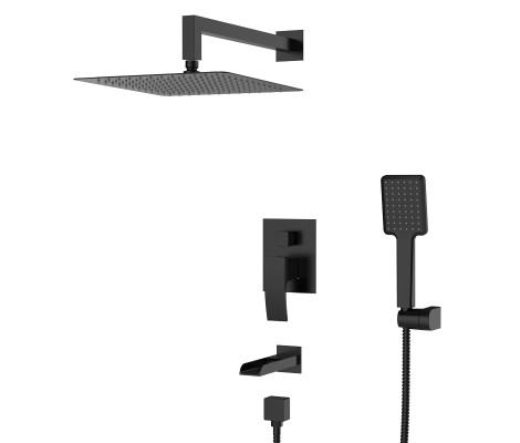 Душевая система KB-68007-05 встраиваемая водопад черный Koer