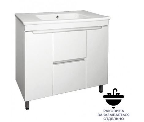Тумба напольная 90 Валенсия 901 белая под умывальник Комфорт 90 Flamenco