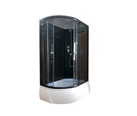 Душевая кабина 24К R 120*80*215 кирпичики черные, высокий поддон Дана