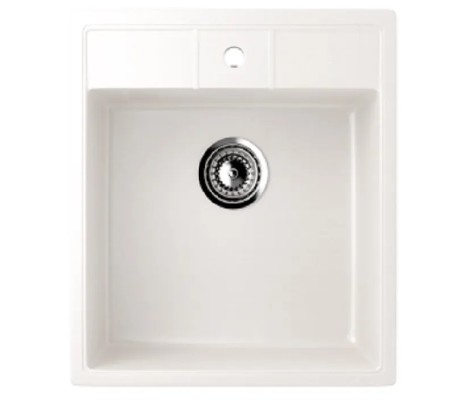 Мойка керамогранитная 39 прямоугольная 510*455*210 мм белая + блестки Granmill