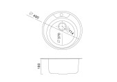 Мойка для кухни 0.8 мм круглая декор FD491 Frap