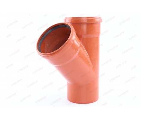 Тройник канализационный 160/160/45° рыжий Flextron