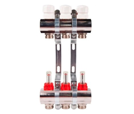 Коллектор с расходомерами латунный 1