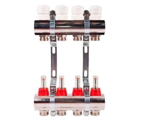 Коллектор с расходомерами латунный 1