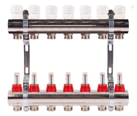 Коллектор с расходомерами латунный 1 Коллектор с расходомерами латунный 1