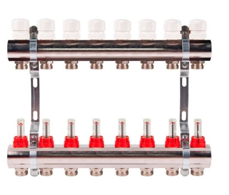 Коллектор с расходомерами латунный 1