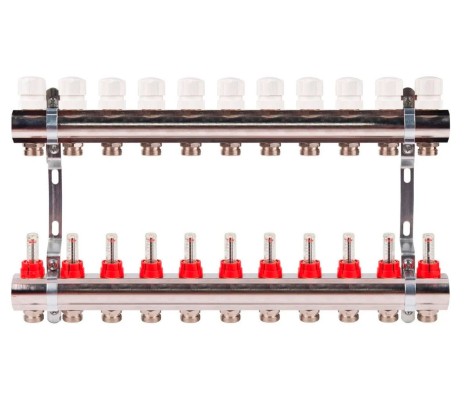 Коллектор с расходомерами латунный 1