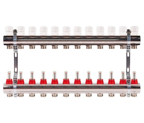 Коллектор с расходомерами латунный 1